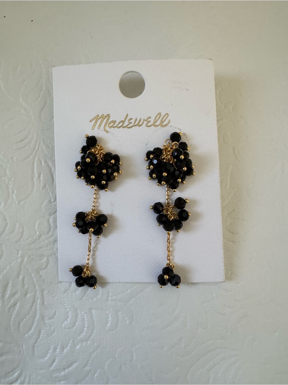 Madewell Beaded Cluster Drop Statement Earrings